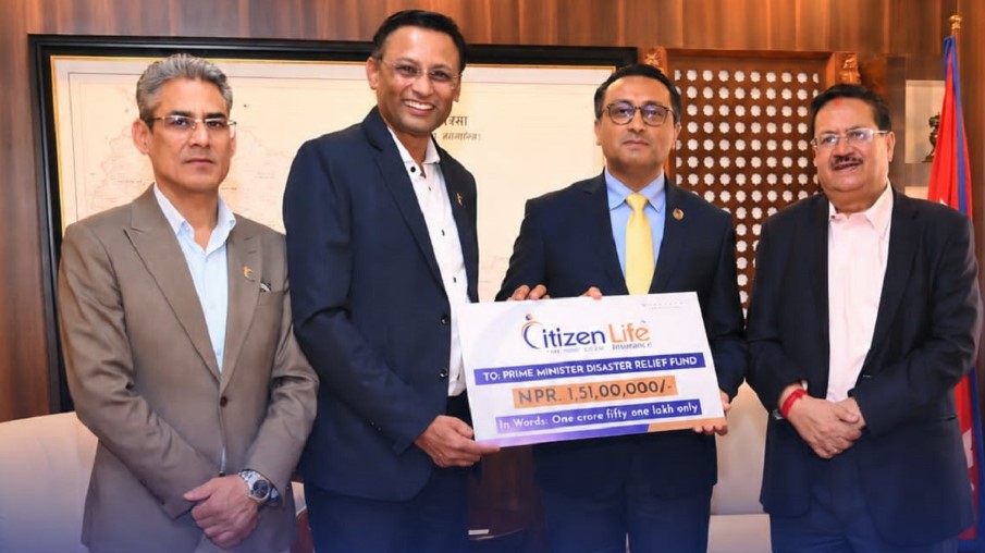 बाढीपिडितका लागि सिटिजन लाइफको १ करोड ५१ लाख सहयोग